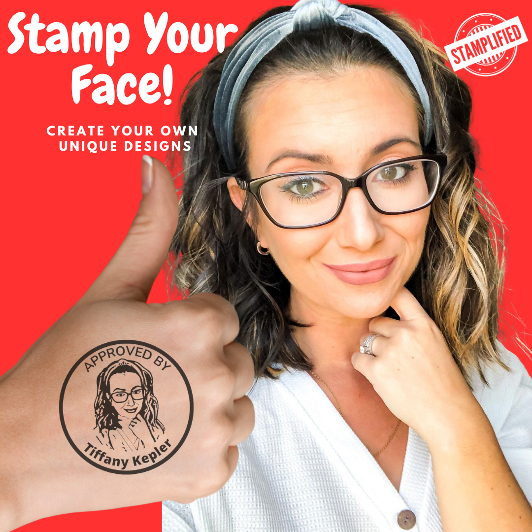 Digital Print Self-Inking Face/Logo Stamp By Stamplified®