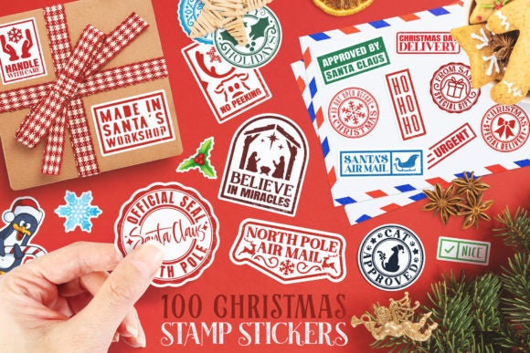100 PCS Christmas Sticker Bundle