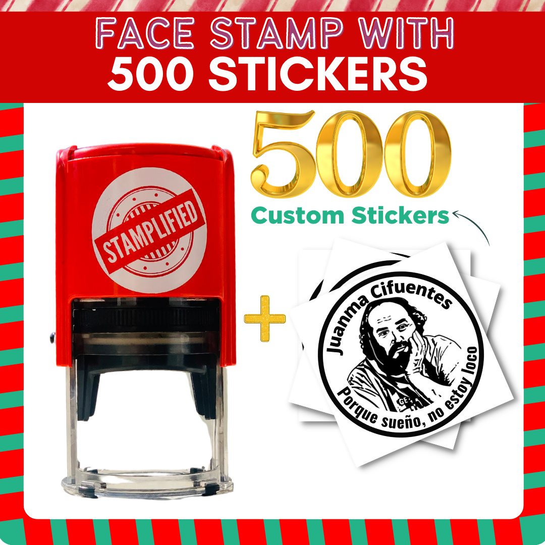 Sign Stamp Sticker Face Stamp with 500 Custom Stickers
